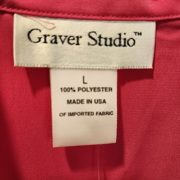 Graver Studios Women's Pink Fuschia  Button-Up Top Size L - Picture 5 of 10